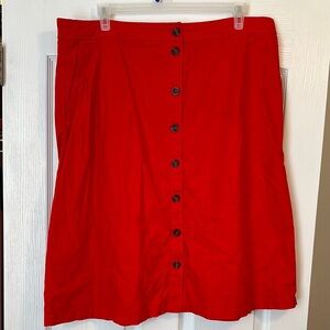 J.Crew Vibrant Red Skirt Sz 20